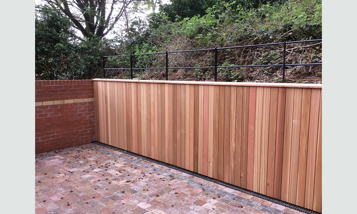 Paved Patio, with cedar cladding